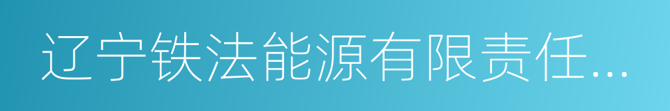 辽宁铁法能源有限责任公司的同义词