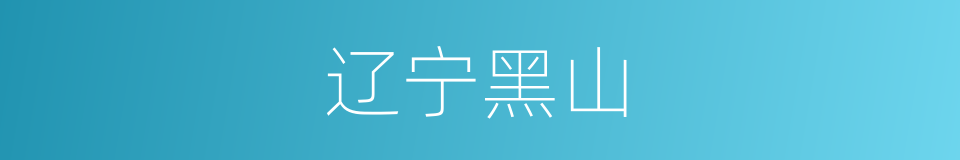 辽宁黑山的同义词