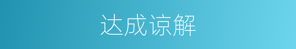 达成谅解的同义词