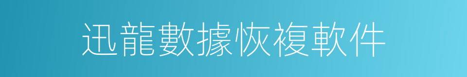 迅龍數據恢複軟件的同義詞