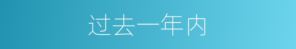 过去一年内的同义词