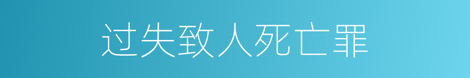 过失致人死亡罪的同义词