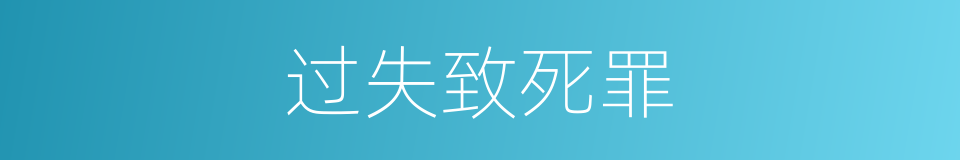 过失致死罪的同义词