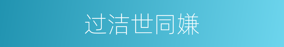 过洁世同嫌的同义词