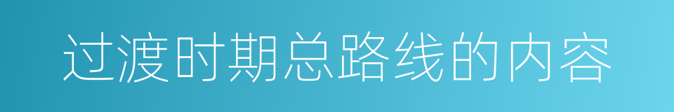 过渡时期总路线的内容的同义词