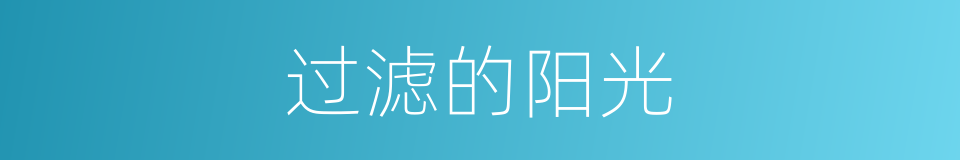 过滤的阳光的同义词