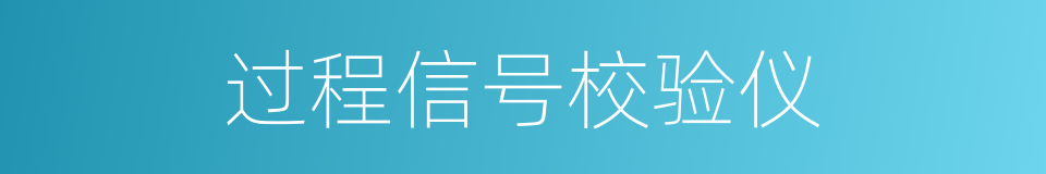 过程信号校验仪的同义词