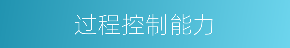 过程控制能力的同义词