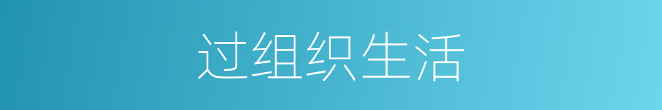 过组织生活的同义词