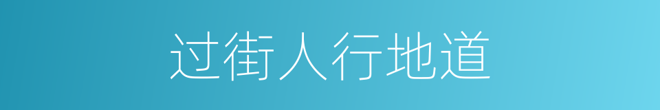 过街人行地道的同义词