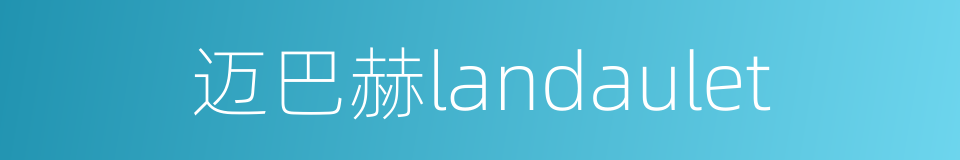 迈巴赫landaulet的同义词