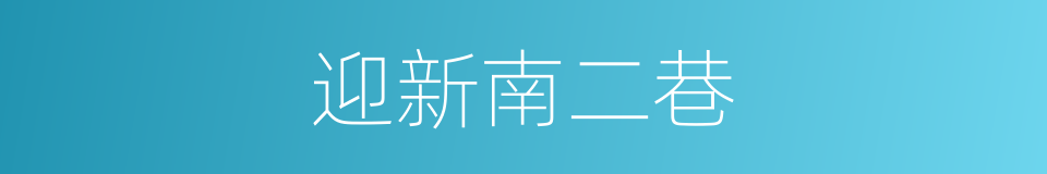 迎新南二巷的同义词