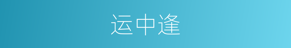 运中逢的同义词