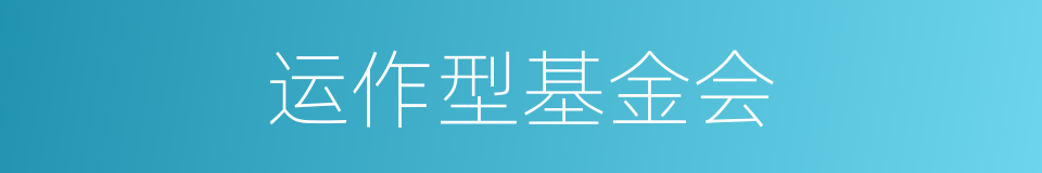 运作型基金会的同义词