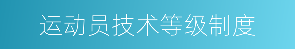 运动员技术等级制度的同义词