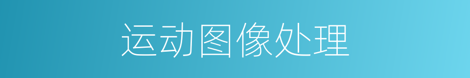 运动图像处理的同义词