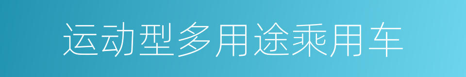 运动型多用途乘用车的同义词