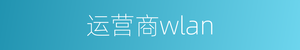 运营商wlan的同义词