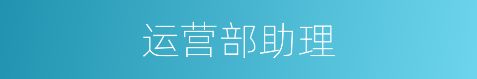 运营部助理的同义词