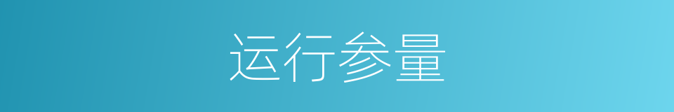 运行参量的同义词