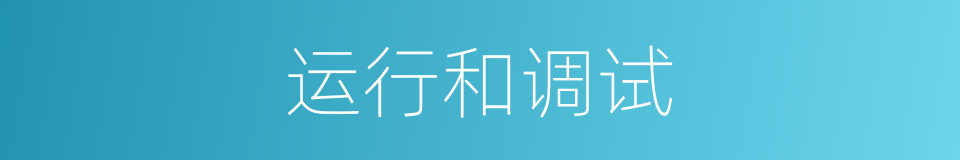 运行和调试的同义词