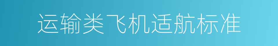 运输类飞机适航标准的同义词