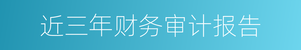 近三年财务审计报告的同义词