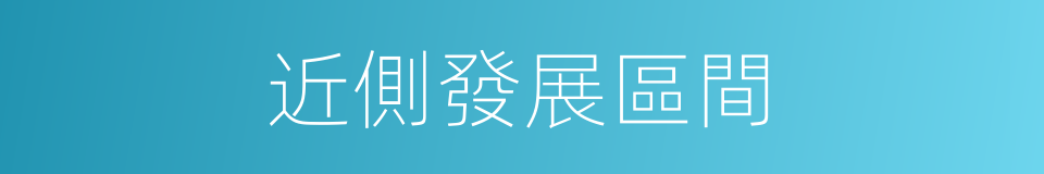 近側發展區間的同義詞