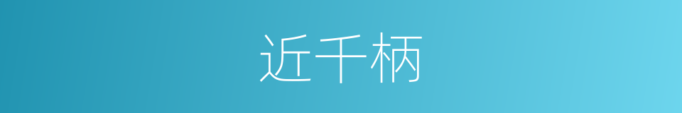 近千柄的同义词