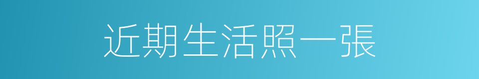 近期生活照一張的同義詞