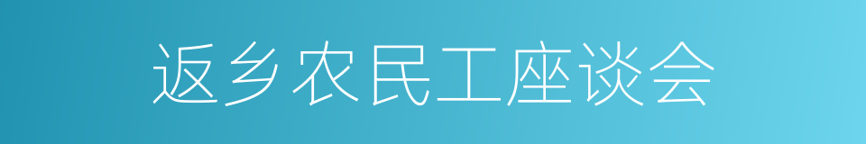返乡农民工座谈会的同义词