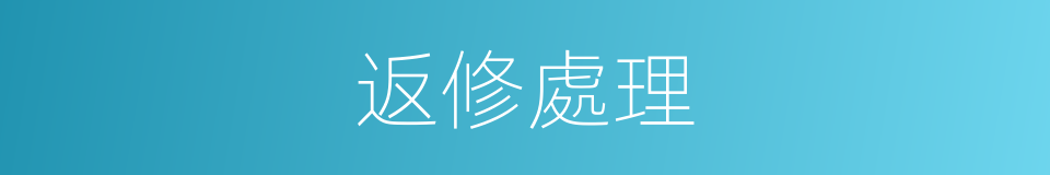 返修處理的同義詞
