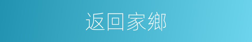 返回家鄉的同義詞