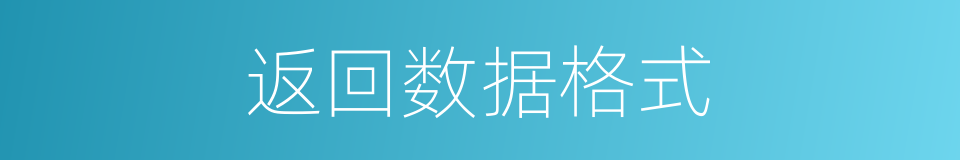 返回数据格式的同义词