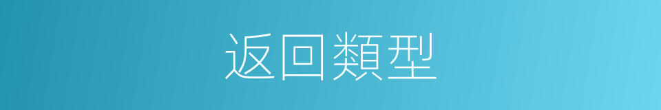 返回類型的同義詞