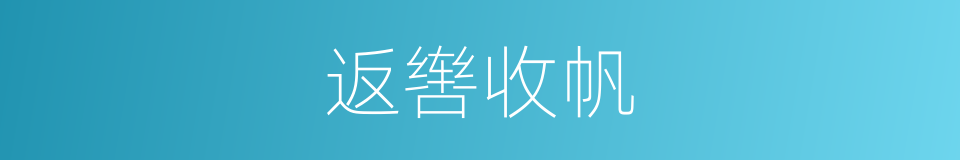 返辔收帆的意思