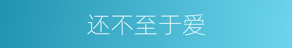 还不至于爱的同义词