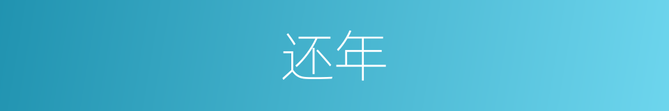 还年的意思