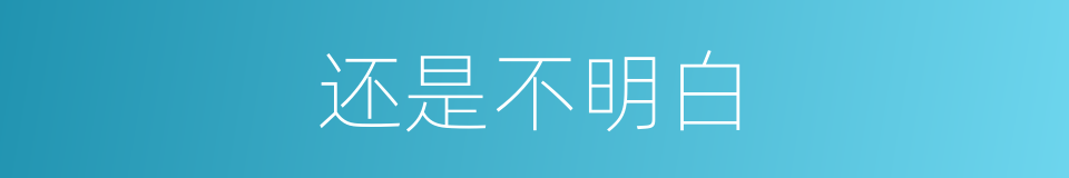 还是不明白的同义词