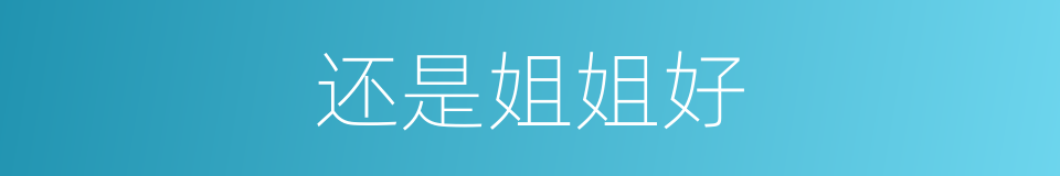 还是姐姐好的同义词