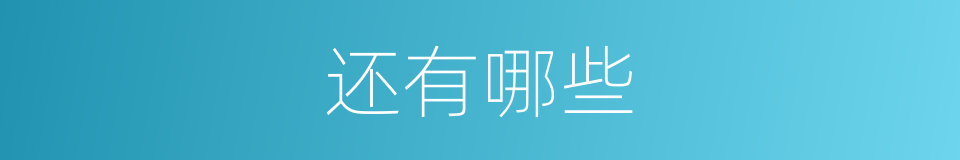 还有哪些的意思