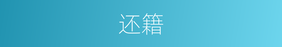 还籍的意思