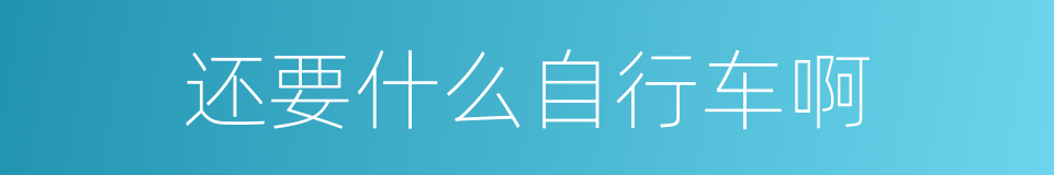 还要什么自行车啊的同义词