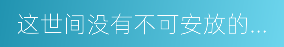 这世间没有不可安放的梦想的同义词