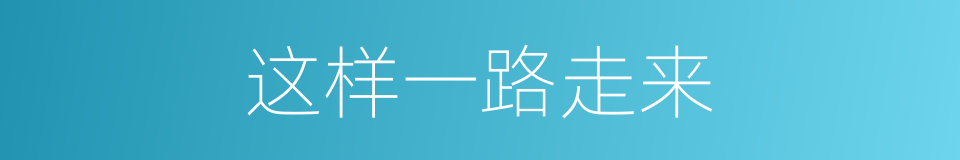 这样一路走来的同义词