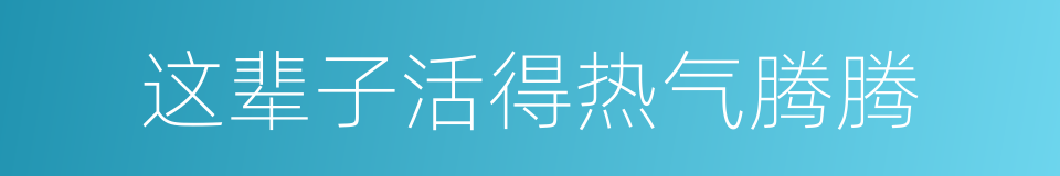 这辈子活得热气腾腾的同义词