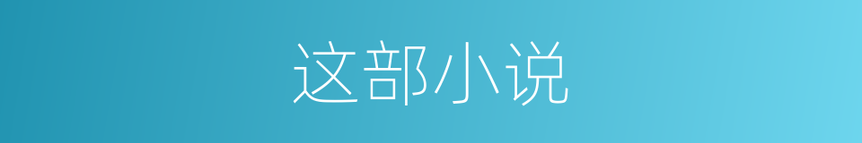 这部小说的同义词