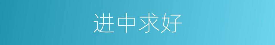 进中求好的同义词