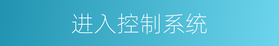 进入控制系统的同义词