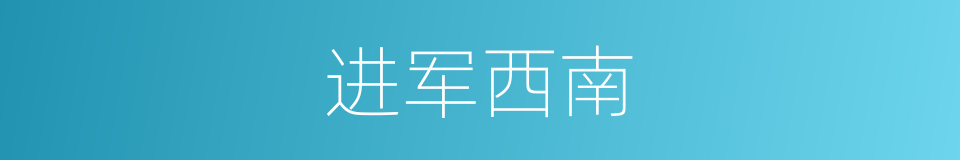进军西南的同义词